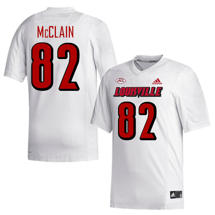 Men #82 Jahlil McClain Louisville Cardinals College Football Jerseys Stitched-White